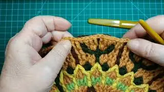 Ч.10. Ряды 31-33 коврика БАБОЧКА в технике overlay crochet по МК Евгении Тыченко
