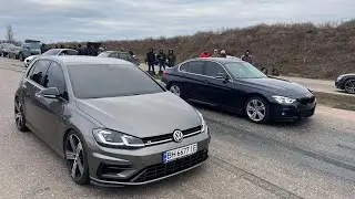 Golf R stage3 и Tesla решили обогнать Bmw 340 stage3