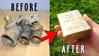 Brass Valves Meltdown - Trash to Treasure - ASMR Metal Melting Cast brass ingot