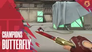 Champions Butterfly Knife Skin Gameplay (All Colors) - Valorant Champions 2022 Skins