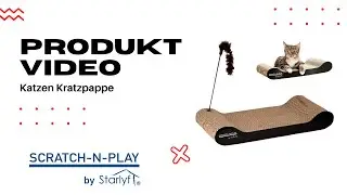 Starlyf Scratch N Play | Katzen Kratzpappe | Kratzmatte aus Pappe mit Feder | Deutsch