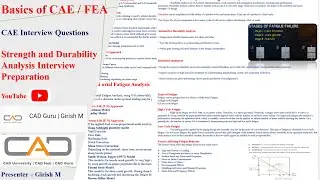 Basics of CAE/FEA | Strength and Durability Analysis|CAE Engineer|Stress Engineer |Fatigue Analysis