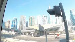 View out window of Riding Train Dubai Marina Mall to Al Sofouh