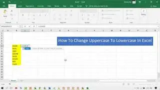 how to change uppercase to lowercase in excel