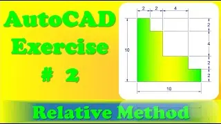 AutoCAD Practice Exercise # 2 - Relative Method #autocad #trending #exercise #practice