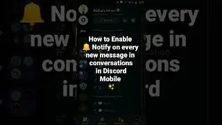 How to Enable 🔔 Notify on every new message in conversations in Discord Mobile ✨ #roduz #discord