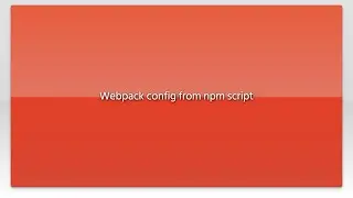 Webpack config from npm script