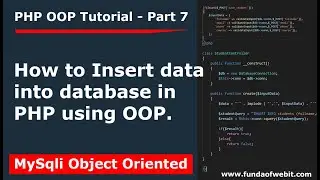 PHP OOP Tutorial 7: How to Insert data into database in php oop | Insert data using OOP in PHP