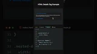 HTML Details Tag Example 🤯🤯🤯 #css