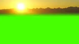 Green screen sunset, chroma key sun,  pantalla verde