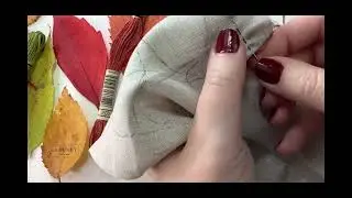 Sashiko embroidery Autumn leaves fall colours