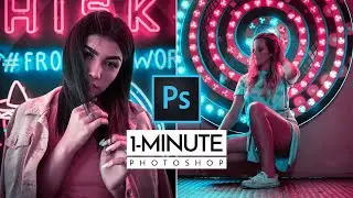1-Minute Photoshop | Pink and Blue Color Grading Effect in Photoshop | Photoshop Tutorial