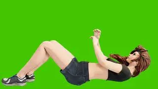 A young beautiful woman is engaged in sports exercises. Looping 3D animation of wellness concept in