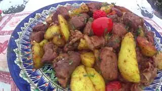 КАК ПРИГОТОВИТЬ в КАЗАНЕ МЯСО С КАРТОШКОЙ.ПОШАГОВЫЙ РЕЦЕПТ.