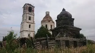 Село Ухтома, две заброшенные церкви. Вологодская область