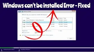 Windows cant be installed on this drive Error Fix / How to Convert MBR / GPT during installation