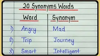 Learn 20 synonyms words || Common English synonyms || Similar words- synonyms 20