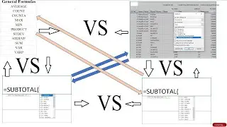 Subtotal formulas vs subtotal outline vs general formulas in excel