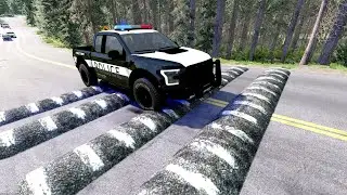 Cars and Police Cars vs Speed bumps #64 - BeamNG Drive ☆ beamng-cars TV