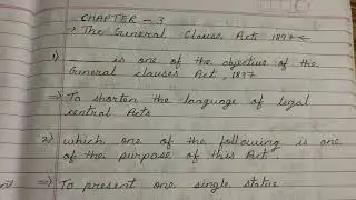 Chapter 3 The General Clause Act 1897 | CA INTER OTHER LAWS MCQ |
