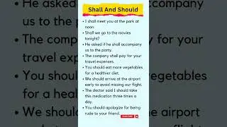Shall and Should Sentences | Daily Use Sentences 