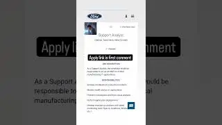 Ford hiring Support Analyst(Fresher) #ford #hiringfreshers #2022batch #2023batch