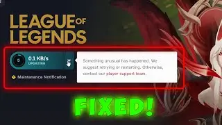 League of Legends Failed To Launch, Something Unusual has Happened  we suggest retrying or restart