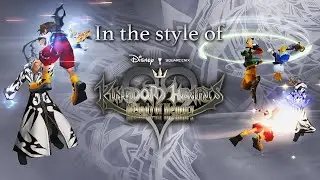 KINGDOM HEARTS II in the style of Melody of Memory - Sora, Donald & Goofy VS Twilight Xemnas