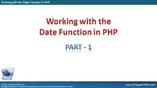 31020-Working with the Date Function in PHP - Part 1