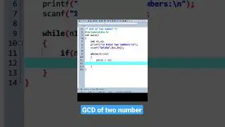C Program to find GCD of two numbers [code][tutorial]#shorts