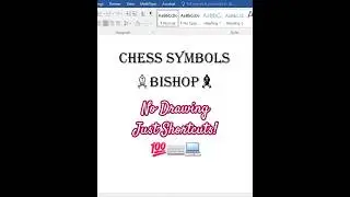 Make Chess Bishop ♗ Symbol in MS Word | Secret Keyboard Shortcut Revealed! 