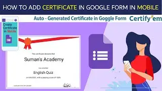 Best and easy way to create certificate in google form | Create certificate in mobile Google form