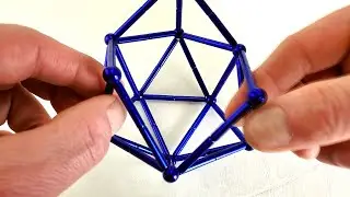 Magnet Icosahedron - Neobuildr Rainbow Color Magnetic Rods and Steel Balls - Platonic Solid