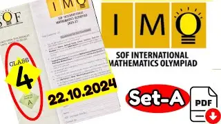 SOF IMO 2024-25 Set A Class 4 Question Paper with Solution#sofimo #mathsolympiad #samplepaper