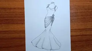 how to draw beautiful wedding dress Drawing