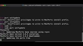 Error: Insufficient privileges to write to MacPorts install prefix.