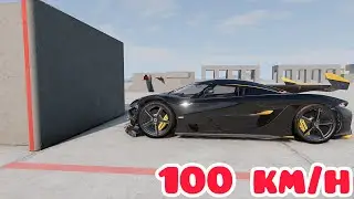 Hypercars vs WALL 💥 100 km/h 💥 Realistic Crashes BeamNG.drive | BeamNG