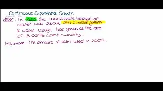 Continuous Exponential Growth - Real World Problem