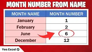 Get Month Number from Month Name in Excel