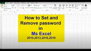 Excel password set or remove (2010, 2013, 2016, 2019)