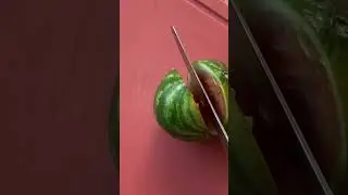 Разрезание огромного арбуза! Слабонервным просьба не смотреть))))