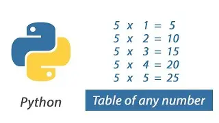 Python Program to Print Table - Multiplication Table Program||Parvat Computer Technology