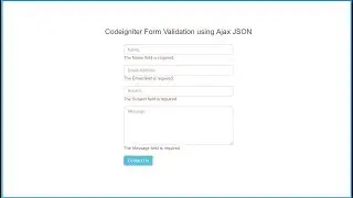 Codeigniter Form Validation using Ajax jQuery JSON