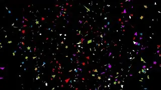 Happy Birthday Confetti Center Explosion Black Screen Video Background HD