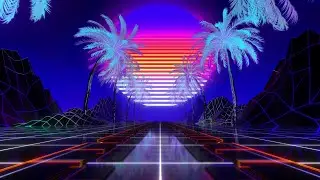 Vaporwave Palm Tree VJ Loop 4K