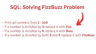 SQL FizzBuzz Interview Question Step-by-step Solution. #SQL #mssql #datascience #coding