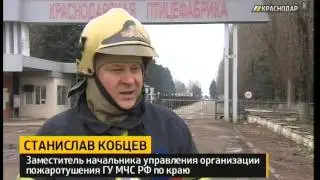 В Краснодаре потушили пожар на птицефабрике