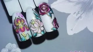 🌸Дизайн ногтей гель лаком🌸Втирка🌸Цветы на ногтях🌸Nail design Shellac🌸