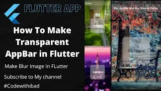 How To Make  Transparent AppBar in flutter  | How To Make Blur image in flutter | #Backdrop Filter