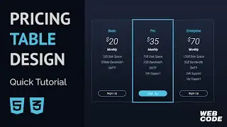 HTML & CSS Pricing Table Design (Quick Tutorial).
